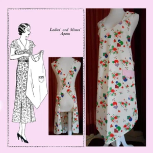 Vintage 1920's Women's Mail Order Reproduction Apron Sewing Pattern #910 Sz L. - Picture 1 of 2