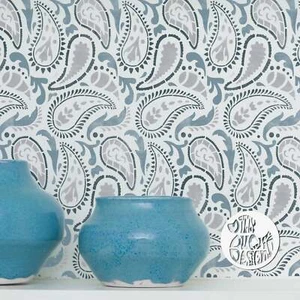 Dizzy Duck Indian Stencil for Furniture - Taj Mahal Paisley Pattern Stencil - Picture 1 of 7