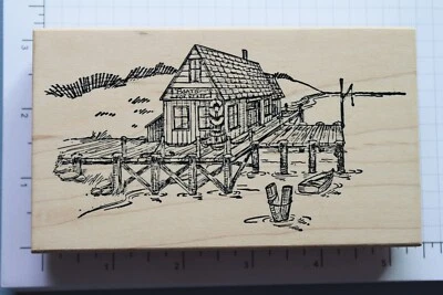 Art Impressions 船屋景观橡皮图章 Q-1478 — 第 1/2 张图片