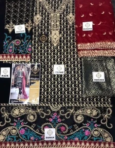 New Pakistani Designer Chiffon Embroidered Wedding/ Party Collection.Unstitched - Picture 1 of 2