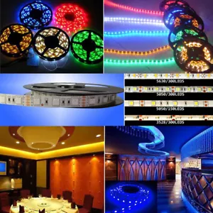 5/10m 3528/5050 150/300/600LEDs Red/Blue/Green/RGB/RGBW Flexible LED Strip Light - Picture 1 of 23