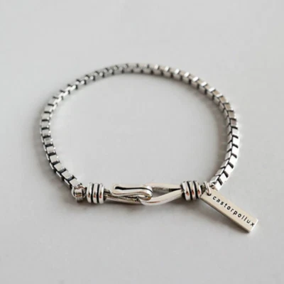 Women‘s 925 Sterling Silver Bead Handmade Vintage Simplicity Bangle Bracelet - Image 1 of 4