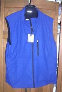 NWT Reversible Van Heusen Water Repellant Vinyl Fleece XL Vest Ultratech Blue - Picture 1 of 8