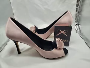 Größe 6 Phase Eight Schuhe rosa rose Satin Hochzeit Slipper offene Zehenpartie Party formell - Bild 1 von 12