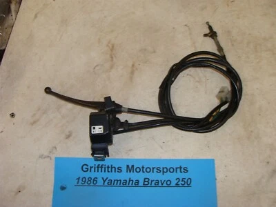 1986 Yamaha Bravo BR250 80V oem brake lever headlight dimmer switch cable perch - Image 1 of 4