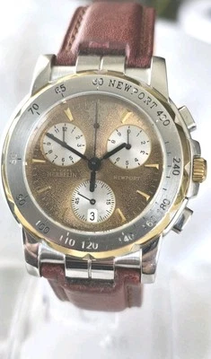 Reloj pulsera cronógrafo de cuarzo de acero inoxidable Michel Herbelin Newport para hombre Foto 1 de 4