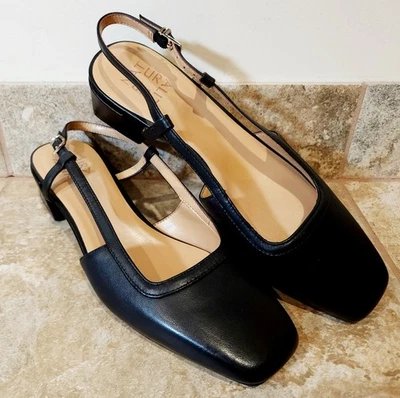 Naturalizer | Harper Women's 8.5 M Black Leather Slingback 2" Block Heels NEW! ✨ - Image 1 of 4