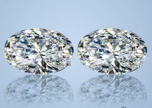 11x9 mm Lab Grown CVD Diamond Pair D COLOR VVS CLEAN Oval Cut Certified 2PCS - Picture 1 of 6