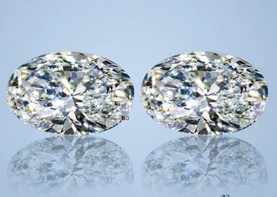 11x9 mm Lab Grown CVD Diamond Pair D COLOR VVS CLEAN Oval Cut Certified 2PCS - Image 1 of 4