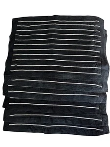 Juego de 6 manteles individuales Catherine Memmi Paris negro blanco a rayas lino algodón - Imagen 1 de 7
