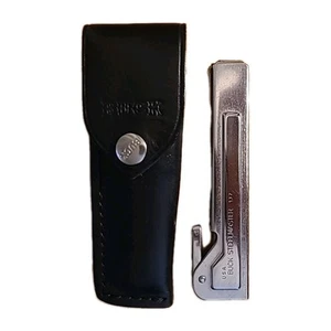 Coltello Buck Steelmaster Affilatrice #137 Acciaio Pietra con Supporto Pelle Vintage - Foto 1 di 5
