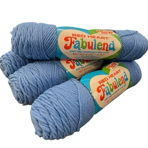 Vintage Red Heart Fabulend Wolle/Acryl Kammgarn 4 Stück blau Schmuck NEU - Bild 1 von 8