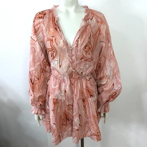 Mini Vestido Kivari Benita Rosa Mármol EE. UU. 4 Para Mujer Forrado BOHO Festival HRJ - Imagen 1 de 15