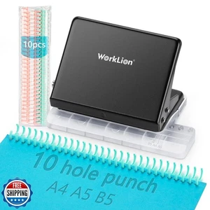 Relieuse pour planificateur : WORKLION métal 10 trous poinçon et multicolore 30 ho - Photo 1/5