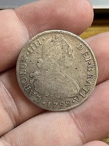 1792 2 Reales Spanish Colonial Silver Old Coin Lima Mint Pirate Golden Era - Picture 1 of 2