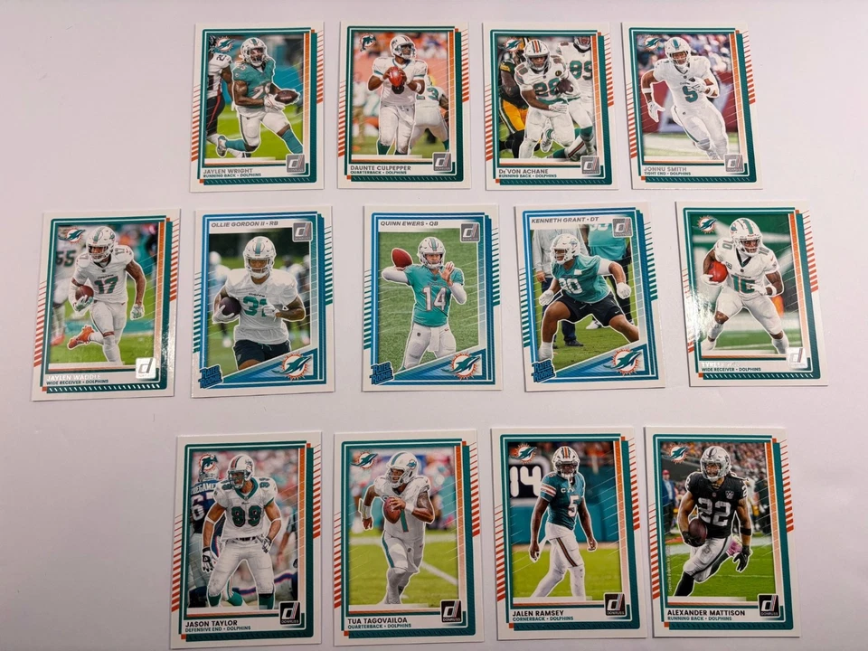 🟠🐬🟠 2025 DONRUSS MIAMI DOLPHINS COMPLETE BASE TEAM SET (13 CARD LOT)🟠🐬🟠 - Image 1 of 1