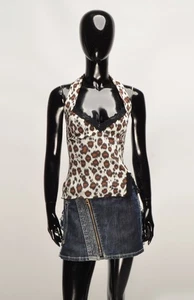 Top Halter Vintage Kookai Y2K Mob Wife Coqueta Malla Leopardo Talla S? - Imagen 1 de 7