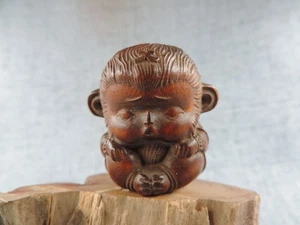 Antike Buchsbaum Holz handgeschnitzt Affe Statue Figur - Bild 1 von 9