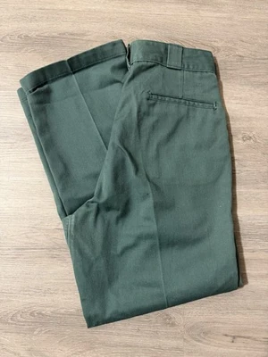 Calça de trabalho Dickies vintage 30x27 feita nos EUA verde estilo 874 - Imagem 1 de 4