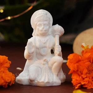Statua piccola idolo Hanuman Ji Bajrangbali fatta a mano statuina decorazione pezzo da esposizione - Foto 1 di 4