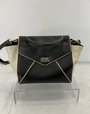 Cartera Kate Spade de cuero granulado blanco negro Wellesley Place Laurel Foto 1 de 4