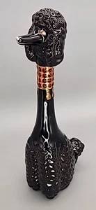 Vintage Long Neck Black Poodle Figurine w Gold Collar MCM - Picture 1 of 5