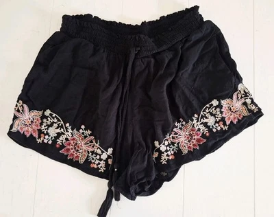 American Eagle Boho Festival S Shorts Fairycore Whimsical Embroidered Floral  - Image 1 of 4