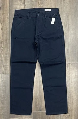 Calça de trabalho GAP reta relaxada azul marinho frente plana masculina tamanho 34x30 nova com etiquetas - Imagem 1 de 4