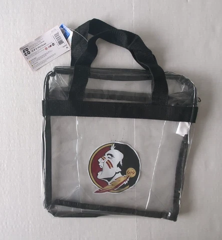 FLORIDA STATE SEMINOLES Clear Tote Zip Top Bag NWT Cover