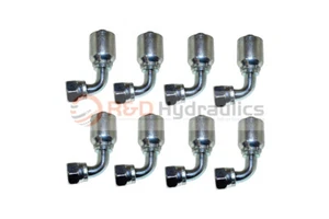 Hydraulik Crimpverschraubung | 1/2" Innengewinde JIC 90° x 1/2" Schlauch Widerhaken | C292 | 8 Stück - Bild 1 von 3