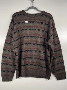 Consensus Mens Crewneck Sweater Geometric Grandpa Multicolor Size Large 22x29 - Picture 1 of 9