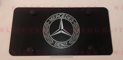 Laser Engraved Mercedes Benz Stainless Steel Finished License Plate - Image 1 of 4
