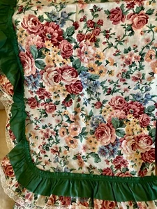 Vintage Retro Multicolor Ruffled Floral Regency Tie Back Curtains 66 in x 44 in - Picture 1 of 8