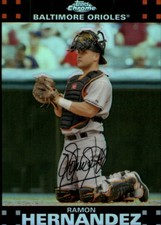 2007 Topps Chrome Refractors Orioles Baseball Card #147 Ramon Hernandez