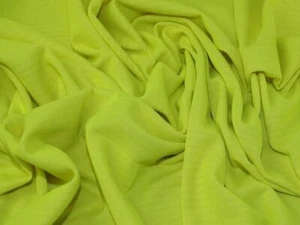 Minerva Textured Stretch Knit Fabric Neon Yellow - per metre - Picture 1 of 6
