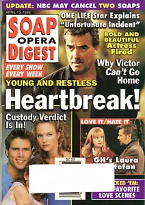 SOAP OPERA DIGEST Magazine April 13 1999 Eric Braeden Mark Derwin Alice Barrett - Picture 1 of 3
