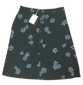 NWT Everlane Swing Button Skirt A Line, Dark Flower Black, 16 and more - Picture 1 of 5