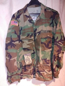 US Army Woodland Camouflage Field Jacket Size Large 8415-01-084-1656  - Picture 1 of 10