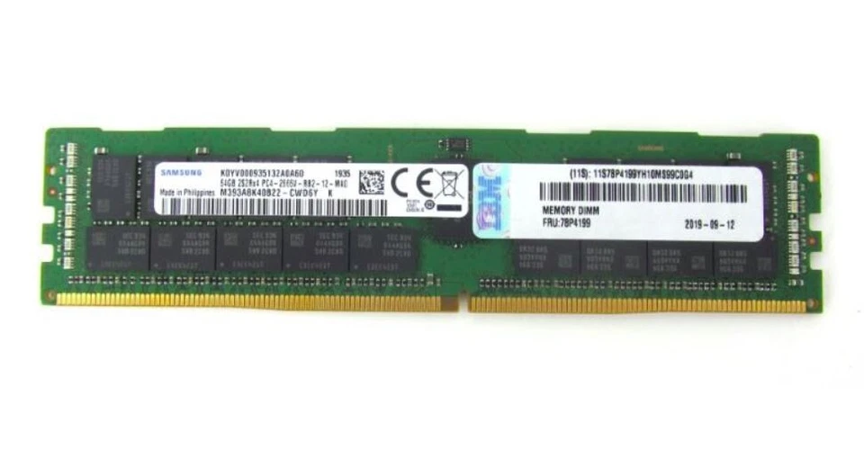 78P4199 IBM EM64 64GB DDR4 2666MHZ RDIMM MEMORY P9 8q - Image 1 of 1