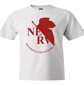 Mens Unisex T-Shirt Cool Graphic Tee Custom Red Evangelion EVA Nerv Symbol - Picture 1 of 6