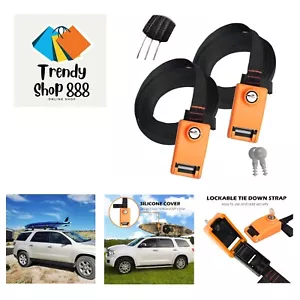 2025 Upgraded 2 Pack Lockable Tie Down Strap, with 3 Stainless Steel Cables, ... - Picture 1 of 9