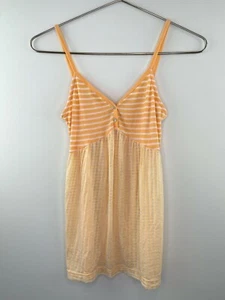 Charlotte Tarantola Orange White Flowy Relaxed Cami Tank Top Rhinestone S Small - Picture 1 of 5