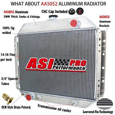 4 Row Radiator for 1966-1979 1978 Ford F100 F150 F250 F350 F500 Bronco 5.0L AT - Image 1 of 4