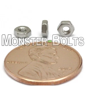 M2 - 0.40  Metric Hex Nuts, A2 / 18-8 Stainless Steel DIN 934, Coarse Thread - Picture 1 of 4