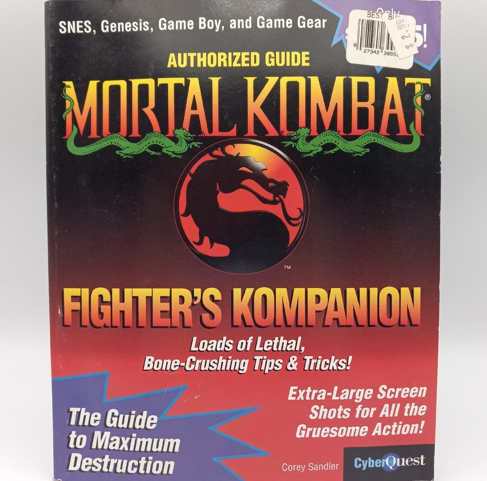 Vintage Mortal Kombat Fighter's Kompanion SNES Genesis Game Boy Gear CyberQuest - Image 1 of 4