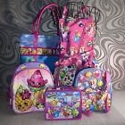 Shopkins Collection Five (5) Pieces. Two Backpacks Lunchbox Apron Tote Bag.