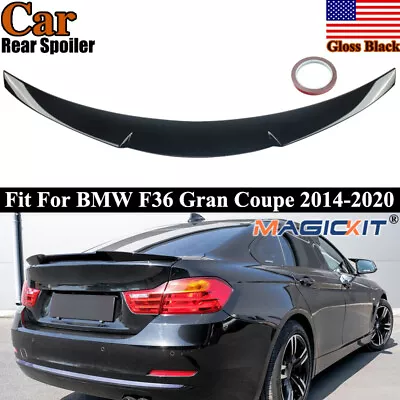 M4 Style Rear Trunk Spoiler Gloss Black For BMW F36 Gran Coupe 428i 430i 435i - Image 1 of 4
