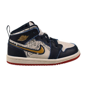 Jordan 1 Mid SE (TD) Toddlers' Shoes Armoury Navy-Pale Ivory FN1351-400
