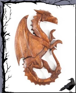 Decoración de pared medieval de madera - dragón - dragón dextrrorsum - Imagen 1 de 1