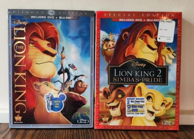 The Lion King & The Lion King 2 Simba's Pride Blu-Ray & DVD Sets- Brand New - Image 1 of 2